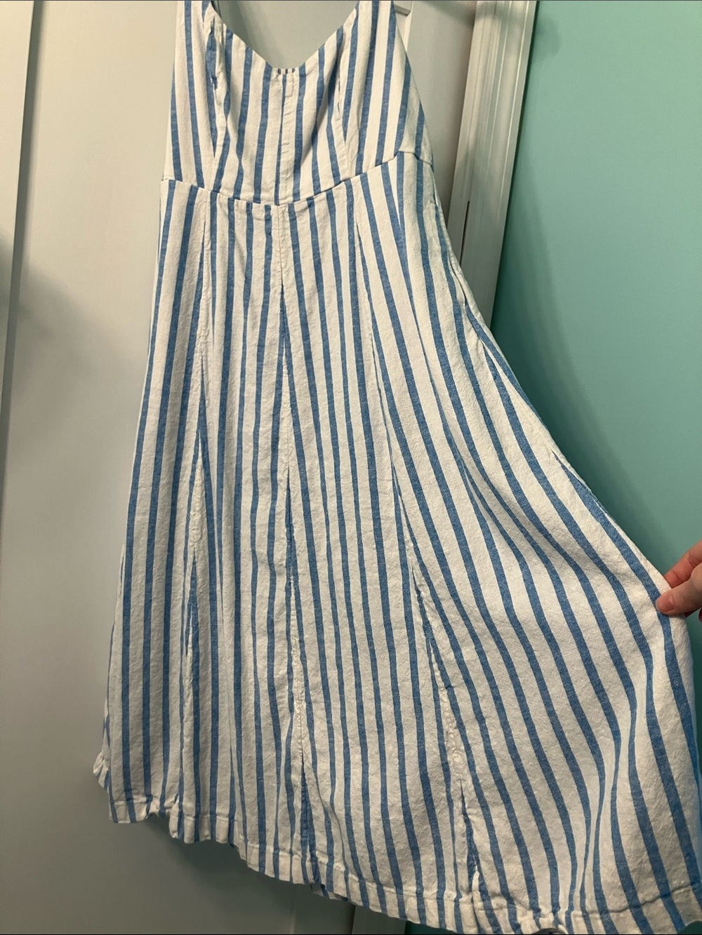 Old Navy Blue and White Striped Midi Dress - Picture 4 of 5